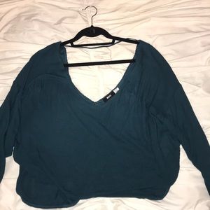 Dark teal waffle long sleeve
